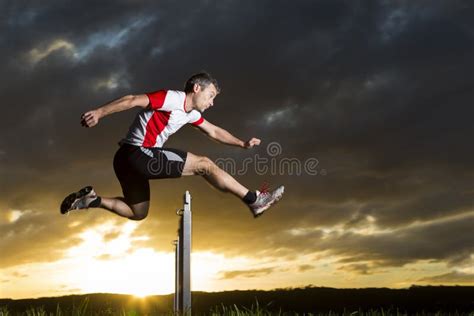 Athlete in hurdling stock photo. Image of jump, sport - 34632968