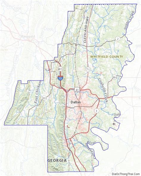 Map of Whitfield County, Georgia - Thong Thai Real