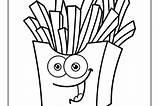 Cute French fries coloring Pages  Colorfillo sketch template