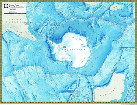 Antarctica Ocean Floor Atlas Wall Map | Maps.com.com