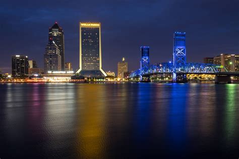 Jacksonville Skyline Photo Night Photography Downtown | Etsy