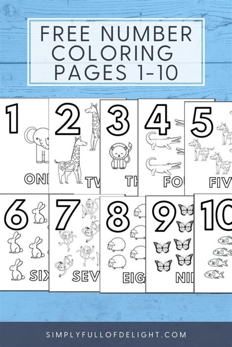 Numbers 1 To 10 Coloring Pages