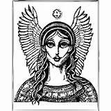 Biblical Angel Messenger Coloring Page · Creative Fabrica sketch template