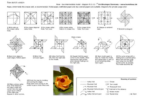 Origami Rose Designed by Evi Binzinger - Go Origami