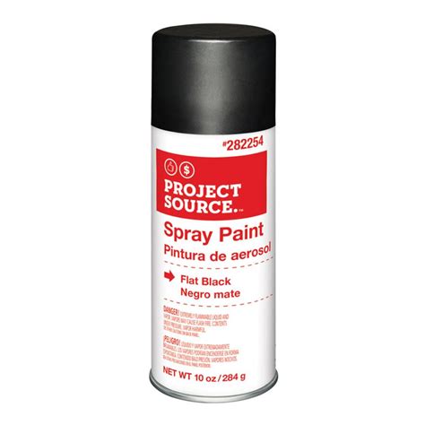 Project Source General Purpose Flat Black Spray Paint (Actual Net ...