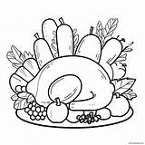 Thanksgiving Feast Table Coloring Page 48833 38611 sketch template