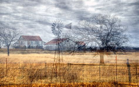 Muenster Texas Farm Winter Overlay Barns Windmills and Tre… | Flickr