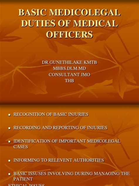 Basic Medico Legal Duties of Medical Officers | PDF | Wound | Social ...