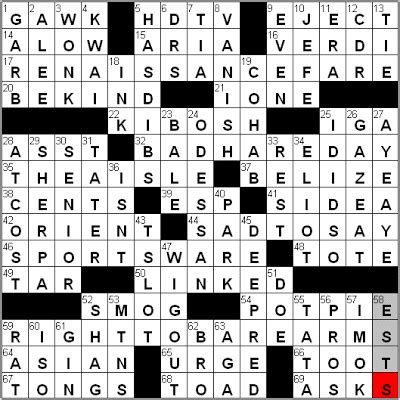 4 Feb 09 New York Times Crossword Answers - NYXCrossword.com