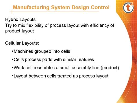 Manufacturing Systems Manufacturing System Design Control