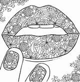 Lips Coloring Page sketch template