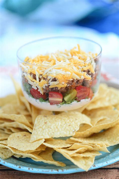 Layered Taco Salad Dip Recipe - My Heavenly Recipes