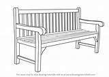 How To Draw A Bench Furniture Step By  DrawingTutorials101com sketch template