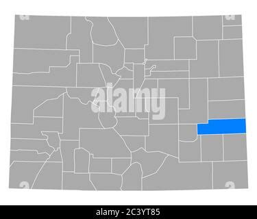 Map of Kiowa in Colorado Stock Photo - Alamy