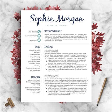Creative Resume Template Cv Template Cover Letter Word And Pages | The Best Porn Website