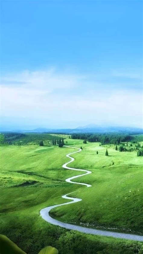 Aerial View of a Serene River in a Green Field