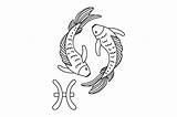 Pisces Zodiac Sign Coloring Page SVG Cut  By Creative Fabrica sketch template