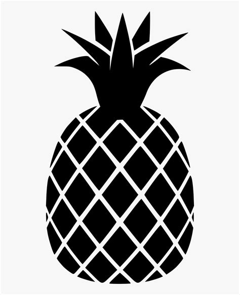 Pineapple - Black And White Pineapple Png, Transparent Png - kindpng