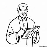 Pastor With Bible Coloring Page  Pagescom sketch template