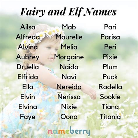 Fairy and Elf Baby Names | Name inspiration, Baby name list, Posh baby ...