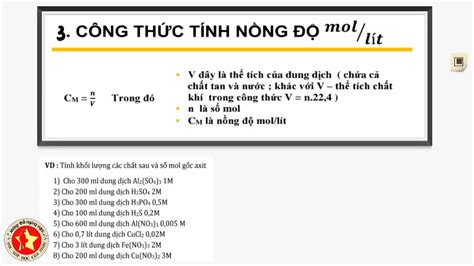 công thức tính nồng độ mol/l on Vimeo