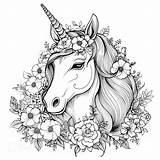 Unicorn Coloring Page Adult And Kids Art Horse Head  sketch template