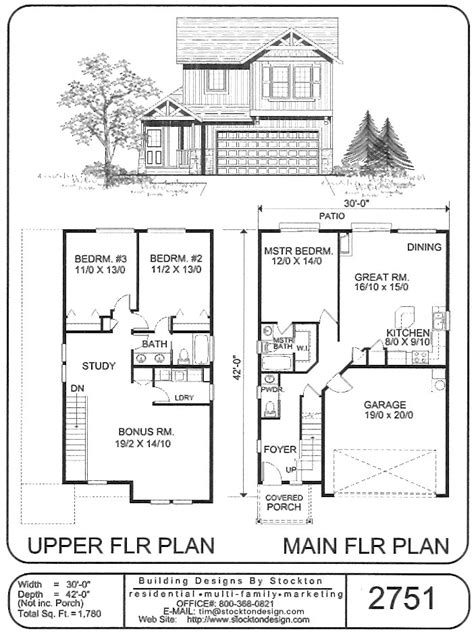 Two Story House Plans :: Stockton Design