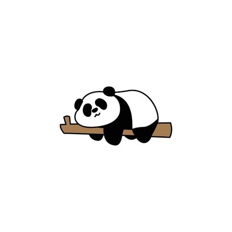 Lazy panda sleeping on a branch cartoon, vector illustration | Cute panda drawing, Cute panda ...