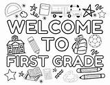 Welcome To First Grade Coloring Pages Sheet Back School sketch template
