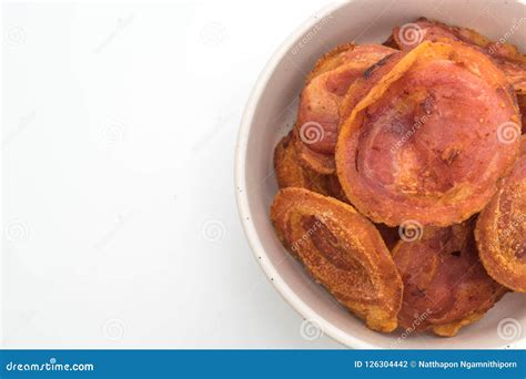 Fried crispy bacon stock photo. Image of unhealthy, streaky - 126304442