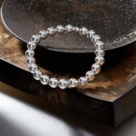 Italian 8mm Sterling Silver Bead Stretch Bracelet | Ross-Simons