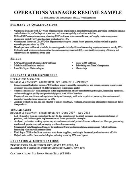 Distribution Operations Manager Resume Sample