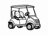Easy Coloring Golf Cart Image  Page sketch template