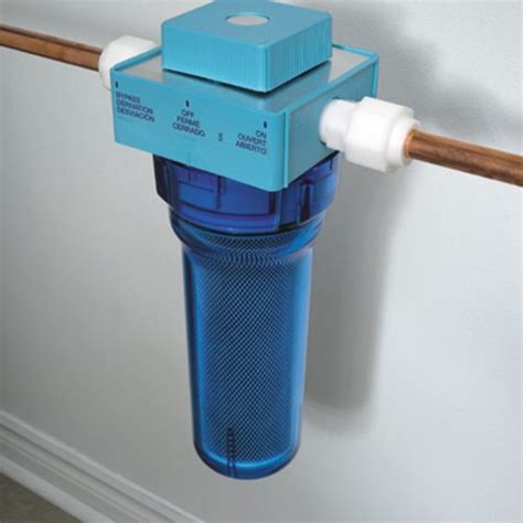 Inline chlorine water filter with ON/OFF/BYPASS valve, model FC250 | Rainfresh