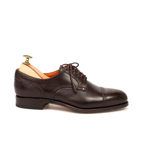 Women derby office shoes in brown leather