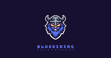 Blue Viking - Mascot Logo, Graphic Templates - Envato Elements