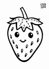 Simple strawberry coloring Page Printable  Color This Life sketch template