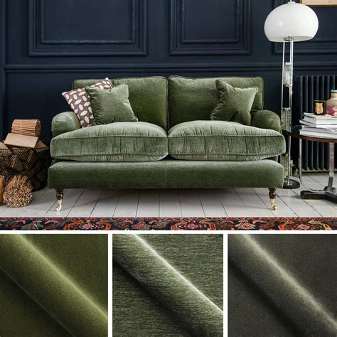 Fabric of the Week | Textured Velvet Lichen | Green sofa, Green sofa ...