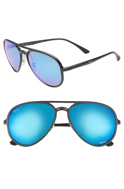Ray-Ban 58mm Polarized Aviator Sunglasses in Blue for Men - Lyst