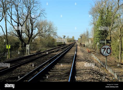 Train track at Headcorn close to railway station, Headcorn, Kent, England, United Kingdom Stock ...