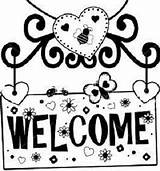 Welcome Sign Page Coloring Pages sketch template
