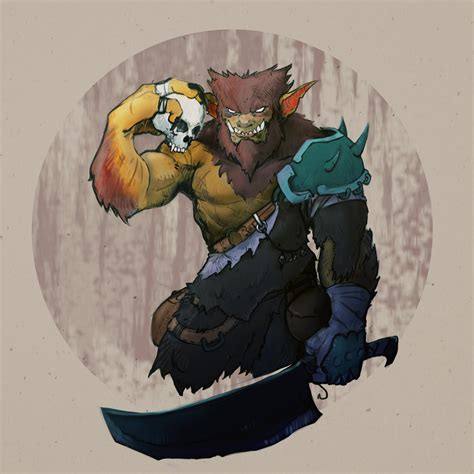 [Art][OC] The Bugbear Headhunter, Recurring villain for my new level 1 party. : r/DnD