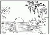 Printable Coloring Pages Sunset sketch template