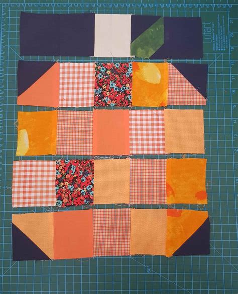 pumpkin quilt block tutorial | All about patchwork and quilting