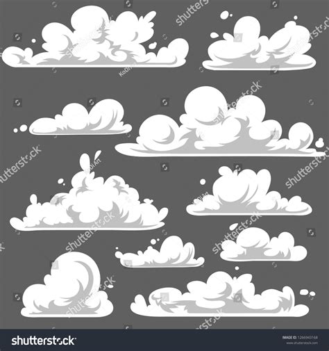 Cloud Set Cartoon Vector Illustration Isolated Stock Vector (Royalty ...