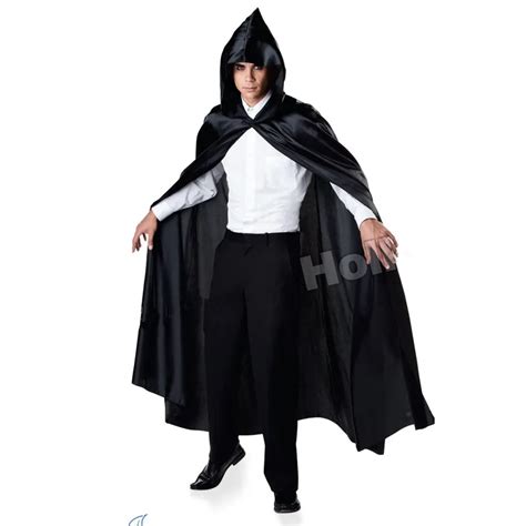 black hooded cape long black cape costume magician cape halloween ...