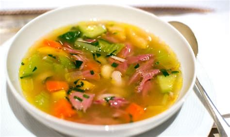 Angela Hartnett's ham hock and cannelini bean soup | Beans recipe healthy, Bean soup recipes ...