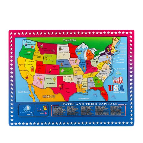 Buy JoqutoysWooden USA Puzzle, 46 Pieces US Puzzle for Kids ...