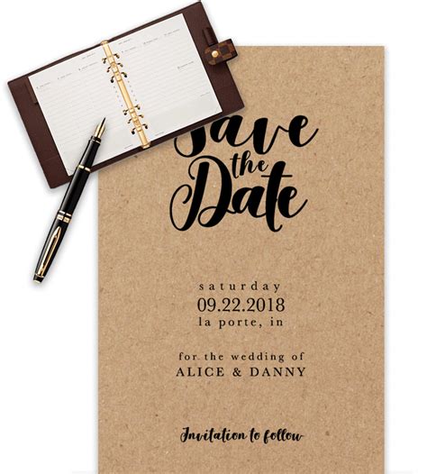 Edit in Word or Pages Save Our Date Printable Save the Date Save The Dates Template Paper Paper ...