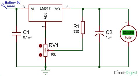 Adjustable Voltage Regulator Circuit Diagram